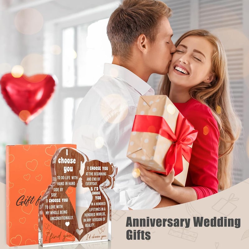 LuoHere Valentines Day I Love You Gifts for Her Him Wife Husband Boyfriend GF Girlfriend Anniversary Romantic Birthday Christmas Gifts Ideas for Her- Couples Wedding Gift for Women Men Desk Decor Acrylic Sign - Image 3